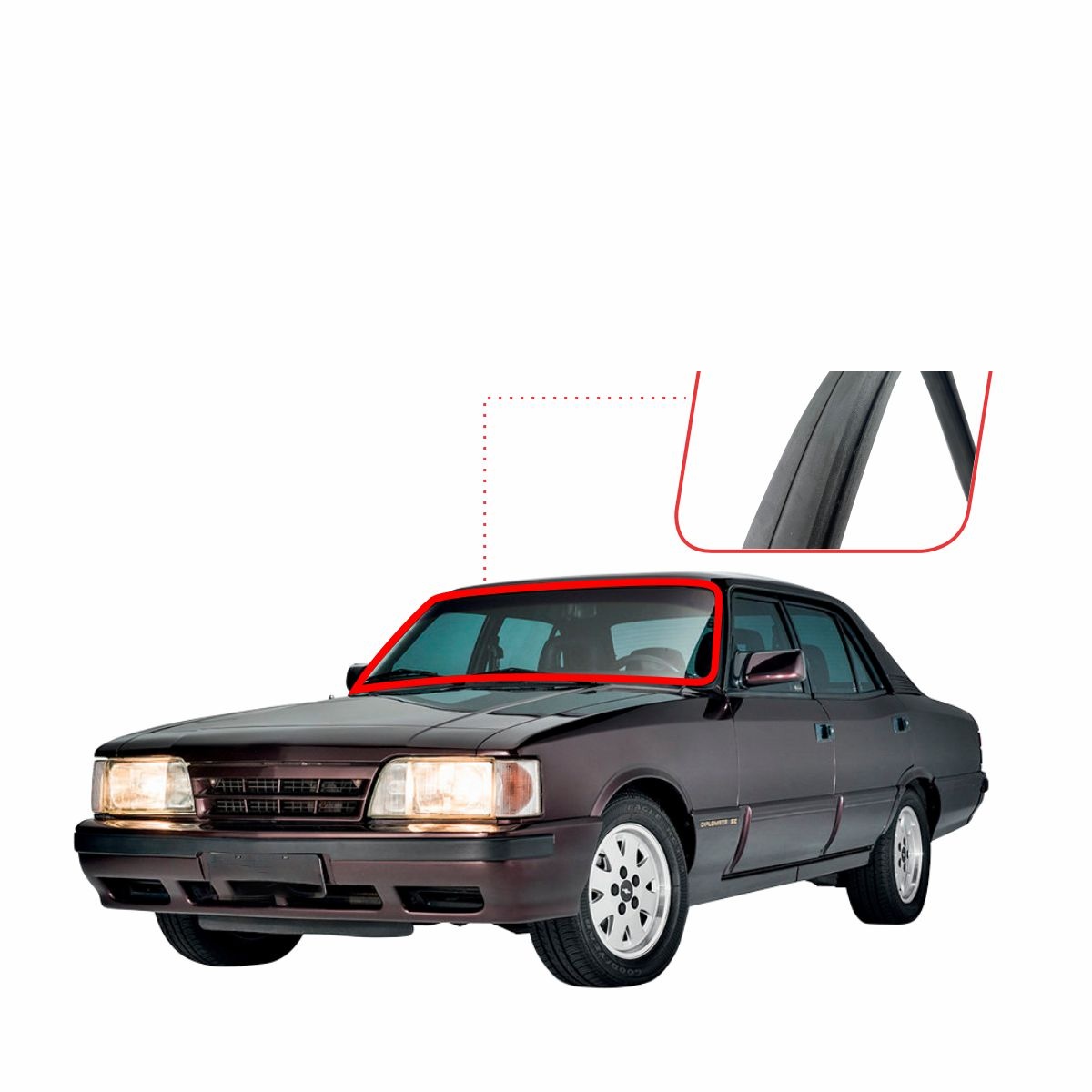 GUARNIÇÃO DO PARA-BRISA (LUXO) OPALA/CARAVAN 78/90 / FRISO PLÁSTICO