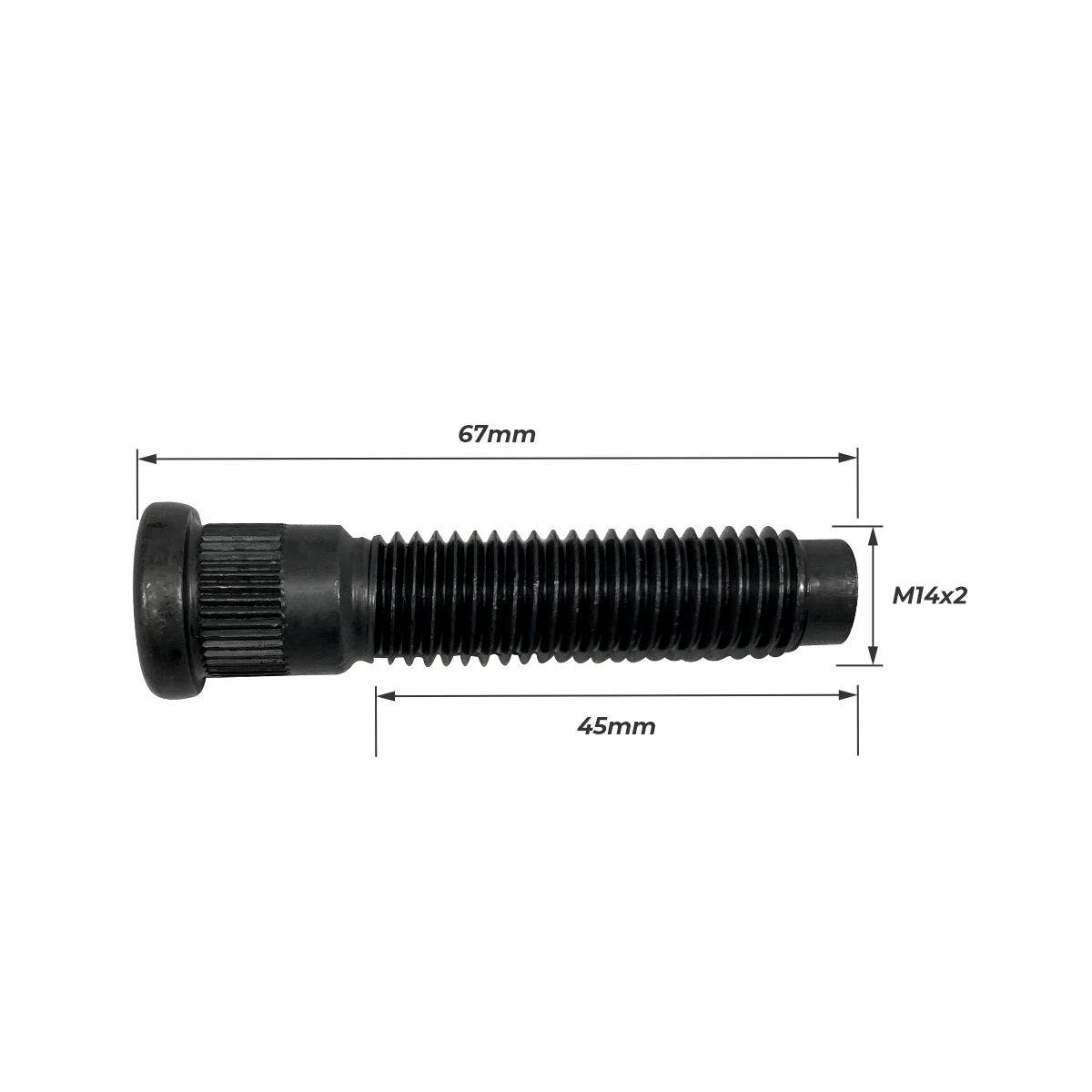 PARAFUSO DO CUBO DE RODA (M14X2X67) (ZINCADO)